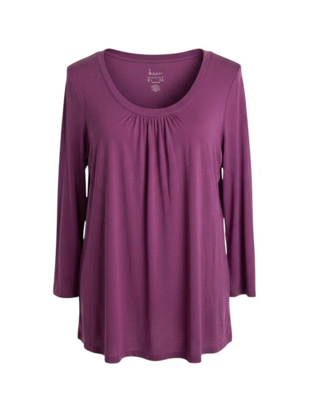 d&co Women's Essentials Purple Long Sleeve Top L